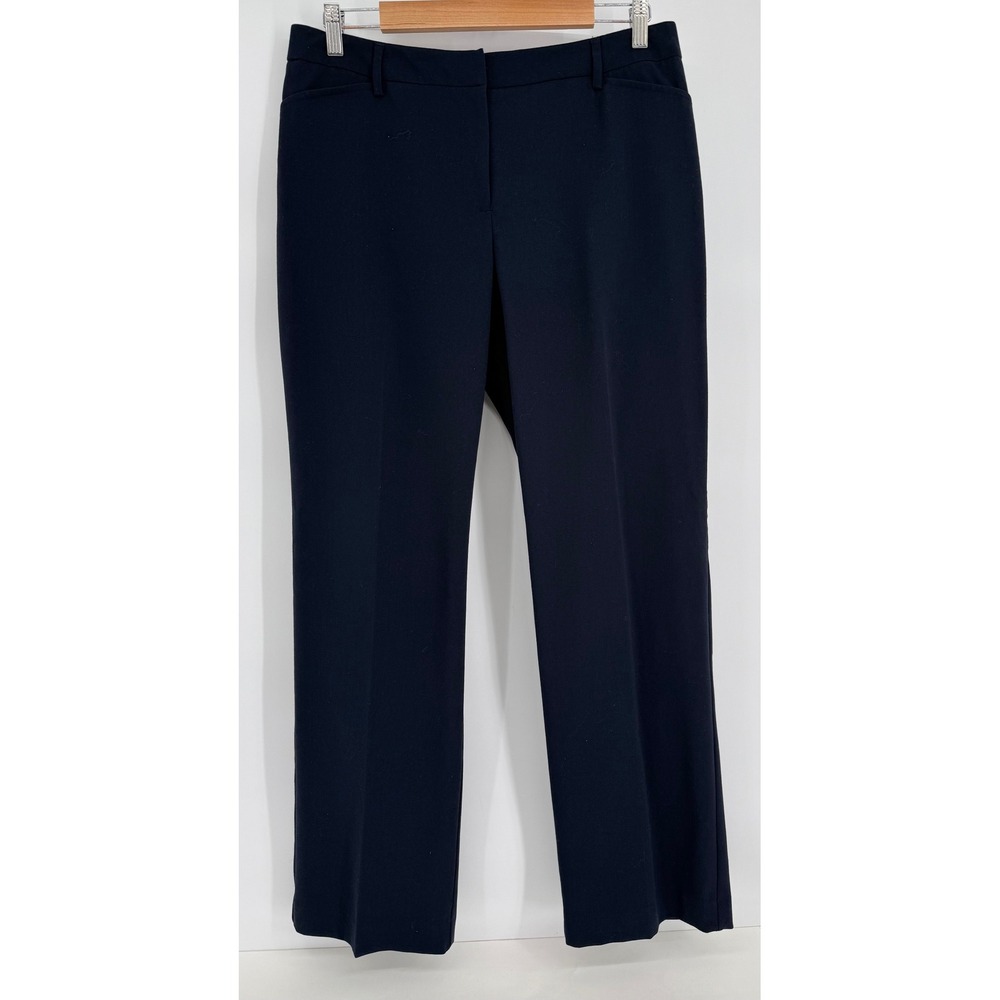 212 Collection Womens Black Straight Leg Dress Pants Mid Rise Natural Fit Sz 12P